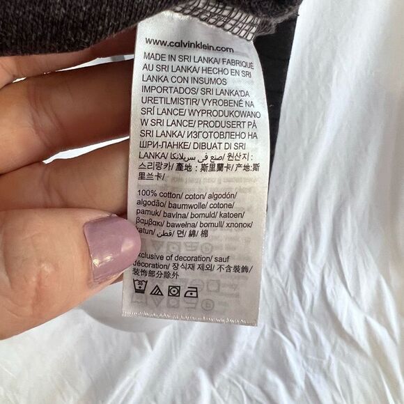 Calvin’s Klein NWT charcoal striped quarter zip, size small - Picture 5 of 6